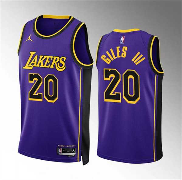 Men's Los Angeles Lakers #20 Harry Giles Iii Purple Statement Edition Stitched Basketball Jersey Dzhi